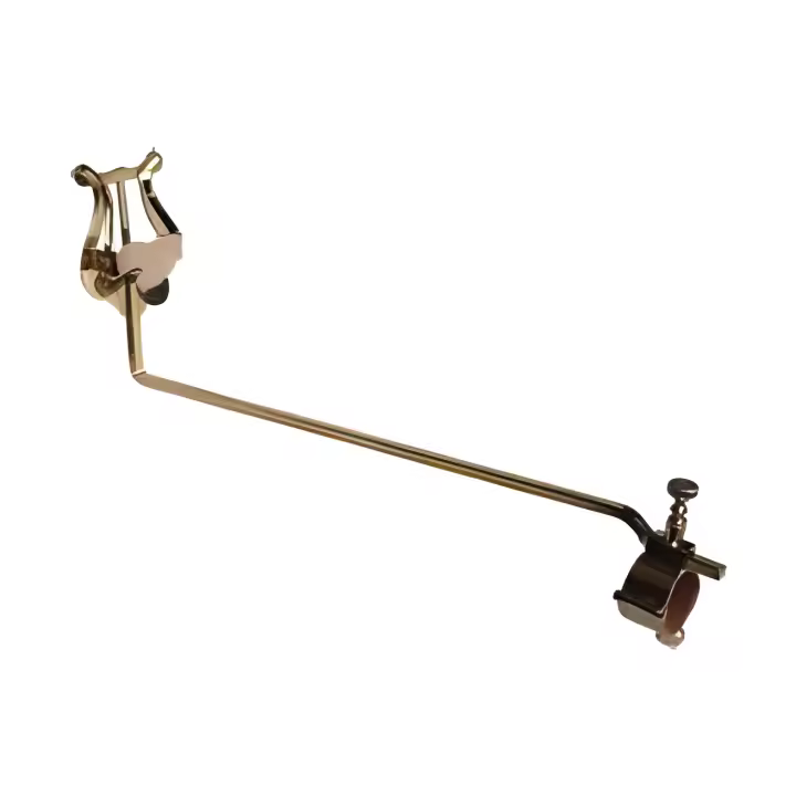 Atril marcha trombón, ajustable, soporte Ø21.3 mm dorado - 1