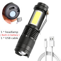 Linterna Portátil Mini Q5+COB Con Luz Fuerte Recargable USB Modos 3 Linterna De Camping Al Aire Libre Antigolpes Y Impermeable - details 3