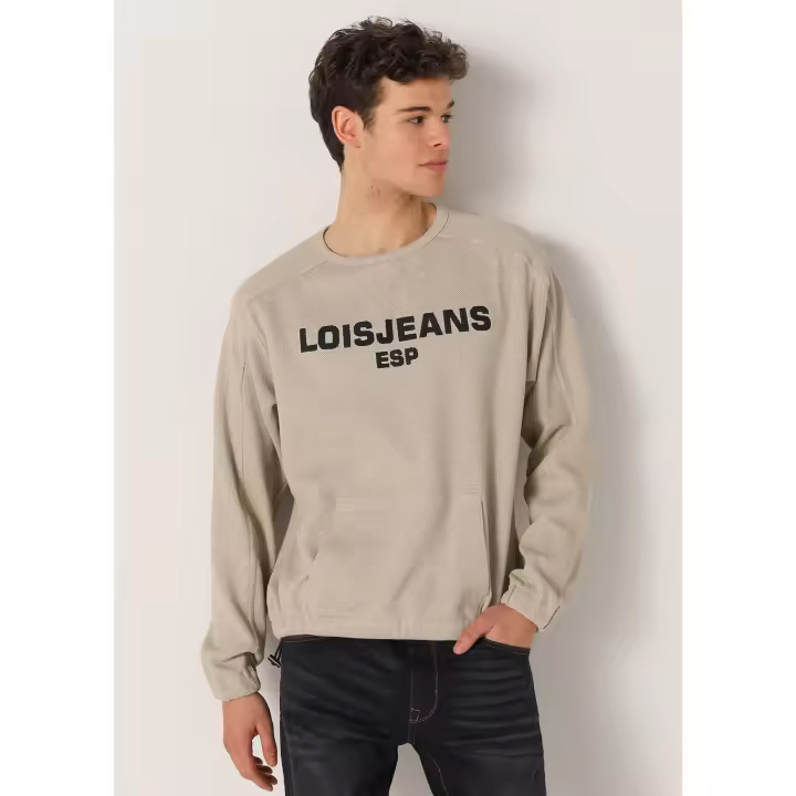LOIS JEANS - Sudadera Goma en puños y bajo Bordado 3D - 1