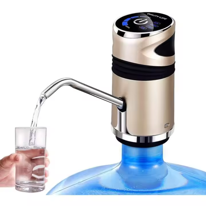 Bomba de agua para jarra de 5 galones, dispensador de agua eléctrico de 5 galones, bomba de botella de agua con carga USB, dispensador de jarra de agua universal con bloqueo para niños y apagado automático - 1