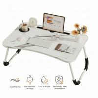 DECODEKO 50X30cm Bandeja para Cama y Sofá Reclinable,Mesa plegable portátil multifuncional de una pieza para cama con ranuras para vasos y tabletas, pies antideslizantes; adecuada para dormitorios, habitaciones de estudiantes y sofás de oficina - details 5