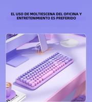 Teclado Inalámbrico Ergonómico 2.4G 106 Teclas Retro Con Teclas De Capa Redonda Función Multimedia Para PC/Laptop/Desktop - details 3