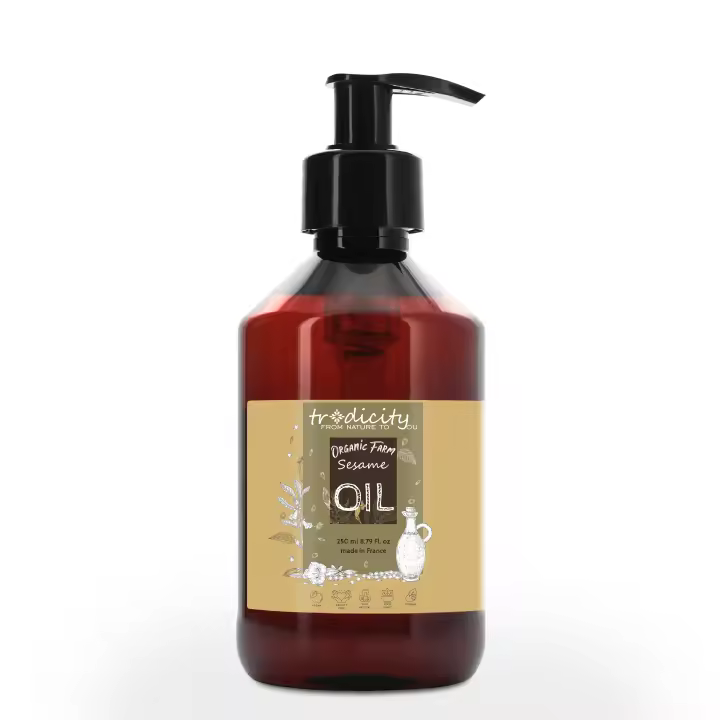 Aceite Vegetal de Sésamo Natural y Ecológico para Cuidado Facial - Hidratación Natural Certificado COSMOS - Tradicity Organic Farm - 1