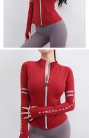 Chaqueta Deportiva De Mujer Con Cierre De Cremallera Y Flecos Secado Rápido Sudadera Para Ejercicio Estilo Slim O-Neck - details 6