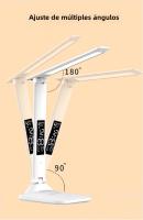 Lámpara De Mesa LED Plegable Protección Ocular Para Lectura 3 Colores Regulables Sin Salto Tiempo Fecha Temperatura Carga USB Luz Nocturna Táctil - details 12