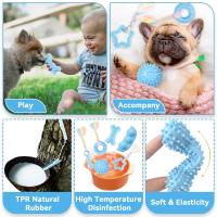 Juguetes Para Morder De Goma Suave Azul Duradero Para Entrenamiento De Dientes Para Chihuahua Y Yorkie Juguetes Interactivos Con Bola Y Hueso Para Mascotas Suministros - details 6
