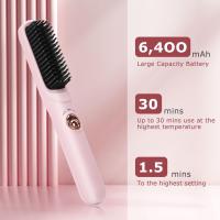 Inalámbrico Cepillo alisador de cabello, peine alisador de cabello inalámbrico, para todo tipo de cabello, 18 segundos Calentamiento rápido, apagado automático en 30 minutos - detalles 0