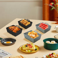 Almohadilla De Silicona Para Horno Y Air Fryer 4/2pc Bandeja De Hornear Antiadherente Para Pollo Frito Pizza Y Verduras Lavandería De Frutas - details 1