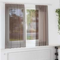 vidaXL Cortinas de gasa con trabillas 2 uds. en color Negro/Marrón/Verde manzana | protección solar decorativa para ventanas hogar oficina dormitorio fácil de instalar - details 1