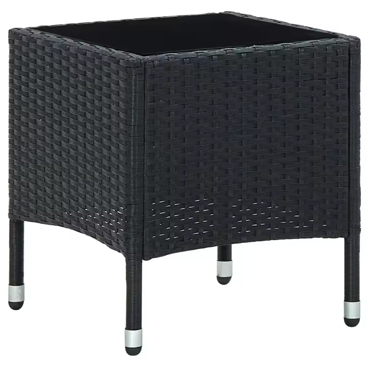 Mesa de Jardín sintético Negro 40x40x45 cm - 1