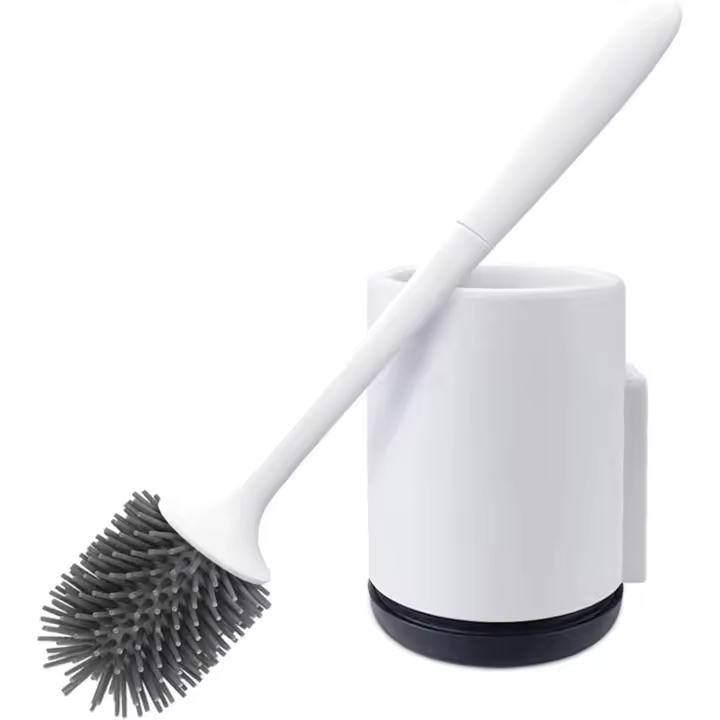 Escobilla de baño - Nuevo juego de portaescobillas de silicona para baño para Limpieza de Baños (Piso/comparación Montada) - 1