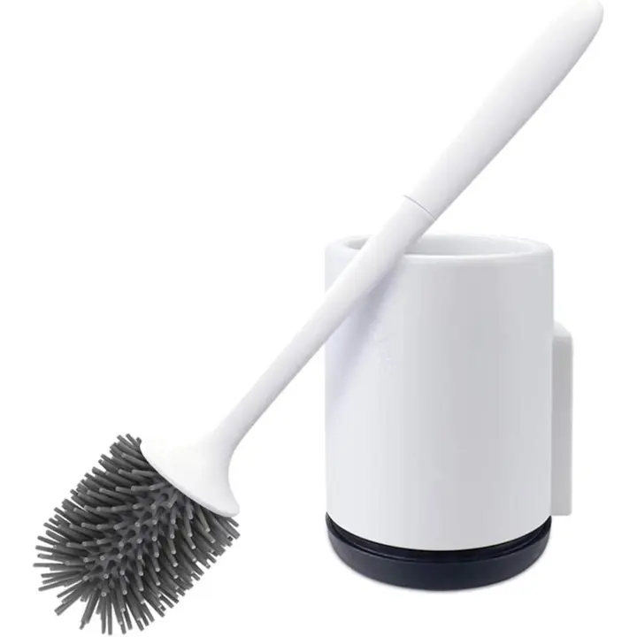 Escobilla de baño - Nuevo juego de portaescobillas de silicona para baño para Limpieza de Baños (Piso/comparación Montada) - 1