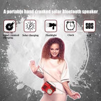 Altavoz Bluetooth Portátil Con Radio De Emergencia FM AM WB Solar Hand Crank TF Card Music Players Linterna Lámpara De Lectura SOS Alarme - details 5