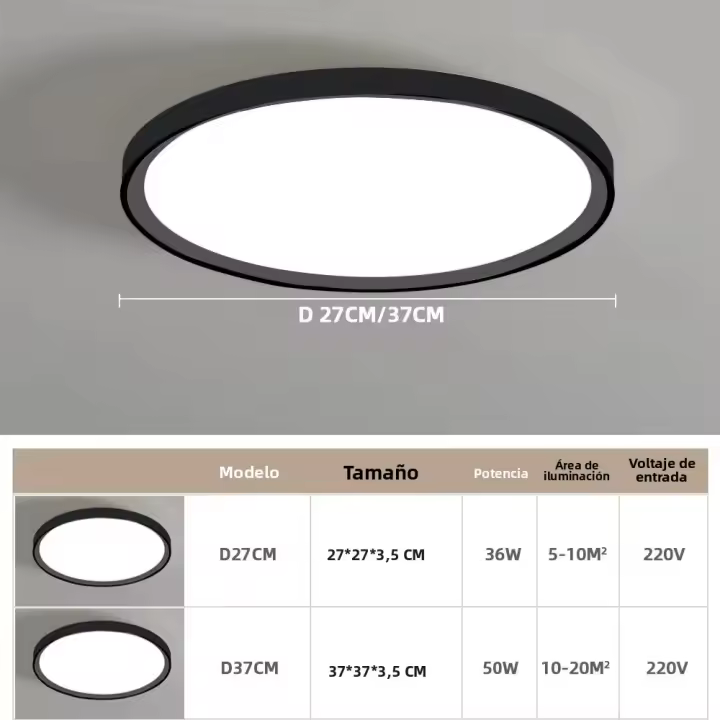 Lámpara De Techo Plana LED 36W 50W 3000K/4000K/6000K Para Dormitorio Comedor Cocina Luz Tri-Prueba Iluminación Moderna - 1