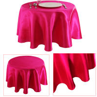 Mantel Redondo De Seda Para Bodas Y Fiestas En Color Sólido Cubierta De Mesa Para Cumpleaños Navidad Decoración De Hogar Y Banquete - details 14
