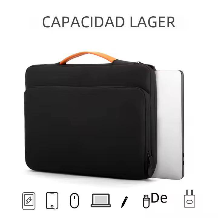 Funda para portátil impermeable de negocios con manija de viaje compatible con MacBook matebook HP Dell Lenovo 14 y 15,6 pulgadas estilo casual tamaño 14 y 15,6 pulgadas protección 360 grados - 1