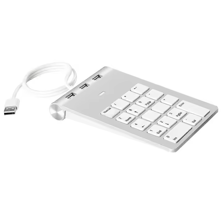 Mini teclado numérico teclado 18 teclas numérico teclado numérico con 3 puertos USB hub para lap1 - 1