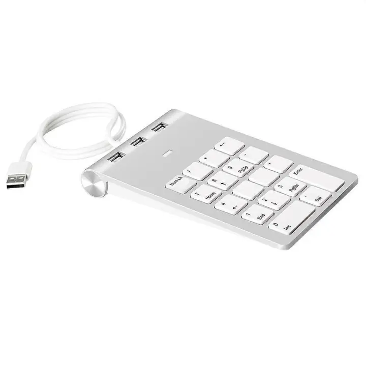 Mini teclado numérico teclado 18 teclas numérico teclado numérico con 3 puertos USB hub para lap1 - 1