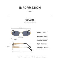 Gafas De Sol Para Mujer Estilo Vintage 2024 Marcas Distintas Marco De Metal Único Punk Gafas De Ojos Unisex Diseño Poligonal - details 10