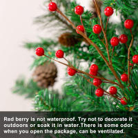 Bouquet De Bayas Rojas Artificiales 33cm Adorno Navideño Para Decoración De Hogar Árbol De Navidad Accesorio De Año Nuevo 2024 - details 2