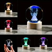 Lámpara De Noche De Cristal 3D Con Ángel Guardian Regalo Para Aniversario Cumpleaños O San Valentín Para Mujer Novia Madre - details 2