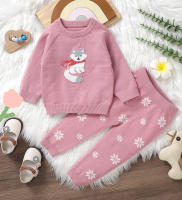 Conjunto de ropa para Bebe y Niña, suéter y pantalones de manga Larga, Tops y pantalones de Zorro para nuevos nacidos, cálidos, suelta, 2 piezas, Invierno - details 0