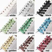 Par De Cordones De Zapatillas Planas Brillantes Y Plateados Metálicos Para Zapatos Lustra-Vidrio Pearly En Poliéster - details 1