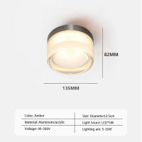 Lámpara De Techo Nórdica LED Minimalista Para Balcón Dormitorio Entrada Iluminación Interior Lámpara De Vidrio Sin Control Remoto - details 1