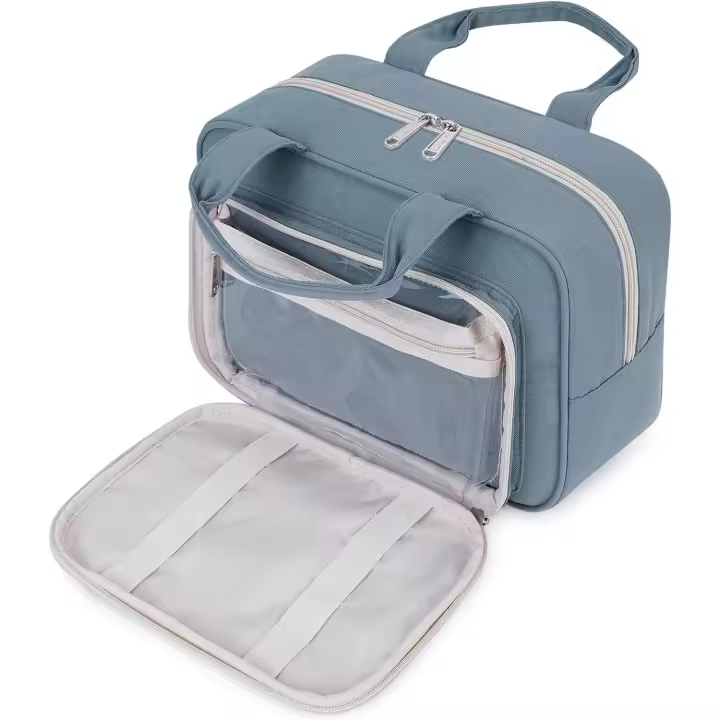Bolsa de Maquillaje Organizador de Cosméticos para Mujeres y Niños Neceser (Gris Azul) - 1
