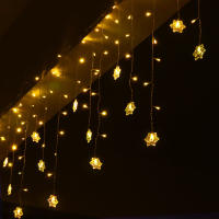 Luces LED De Navidad Con Forma De Copo De Nieve Y Escarcha Para Cortina Impermeables De Fairy Colocables En Conexión Con Ondas Para Fiesta De Vacaciones - details 8
