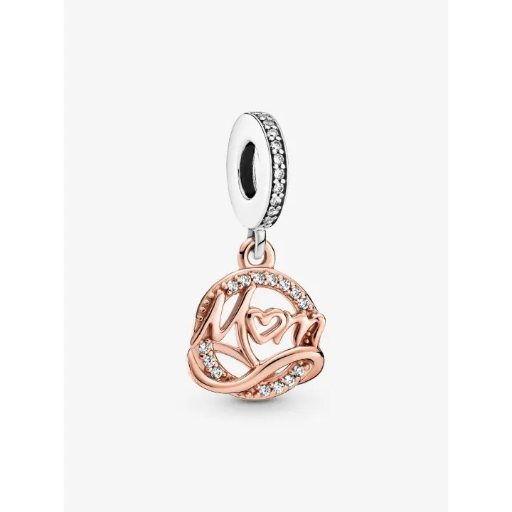 Pandora - Charm Colgante Mamá bicolor - Plata de Lei, Baño de Oro Rosa de 14 K - 1