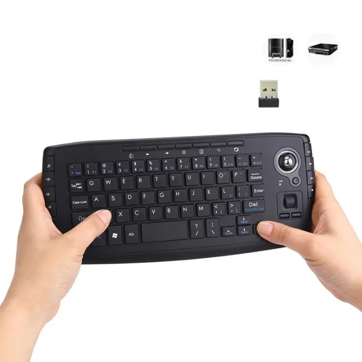 Mini Teclado Ergonómico Con Ratón De Trackball 1200dpi Función TV 2.4G Wireless Para Laptop PC TV Accesorio De Oficina Y Estudio - 1