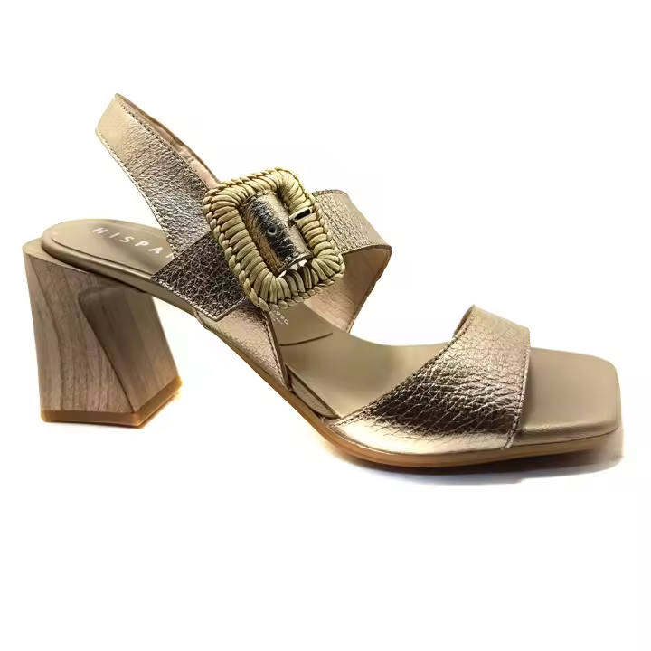 Hispanitas Hv263908 Miami  Sandalias Para Mujer De Tacón  Color Meytalizado Cava. - 1
