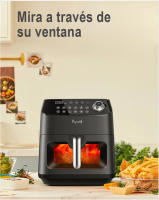 KYVOL AF600 WIFI - Freidora sin Aceite de Aire Caliente - App gratuita. 5,68 L. / 1,5 Kg. de capacidad. Ventana transparente de control. Panel táctil LED con 12 Programas preestablecidos. Cesta con recubrimiento cerámico apta para lavavajillas. - details 9
