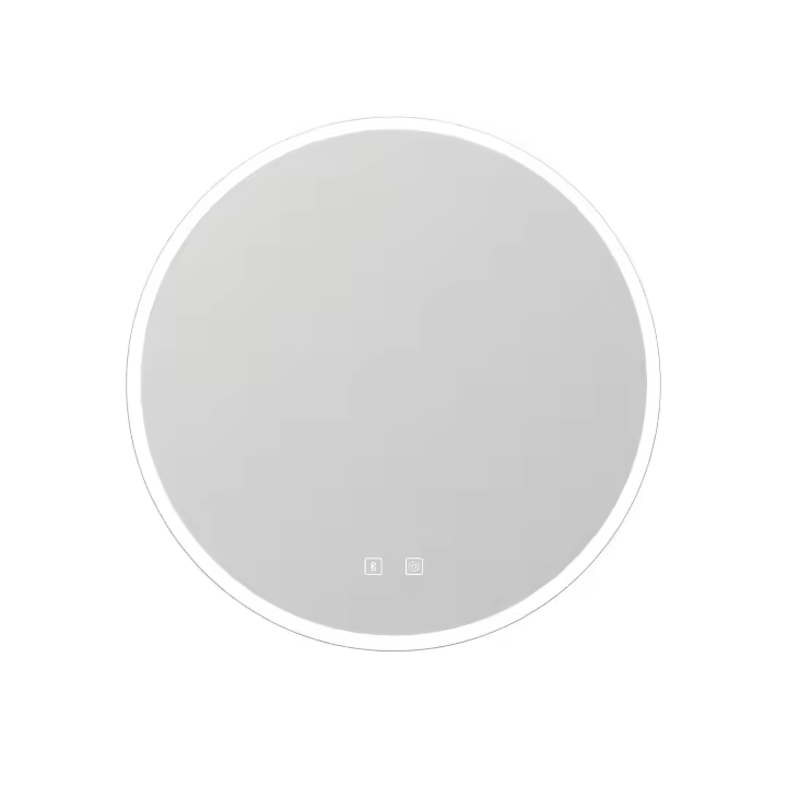 Aica Espejo LED de baño redondo 60 x 60 cm, Bluetooth, brillo regulable, antivaho - 1