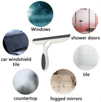 EHOMGUI Limpia Vidrio Con Mango De Silicona Herramienta De Limpieza Para Baño Y Espejos Con Gancho Adhesivo Para Limpieza De Ventanas - details 3