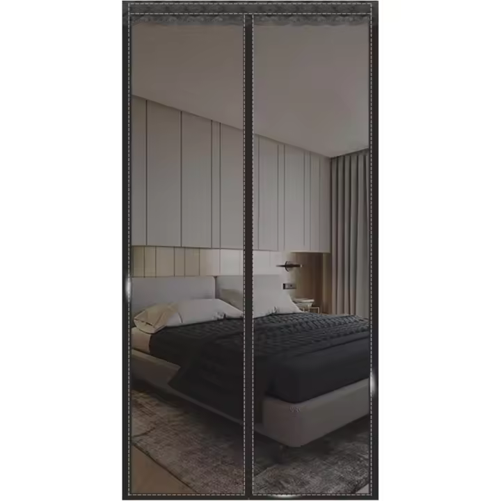 Aisprts Mosquitera Puerta Magnetica Cortina Mosquitera Puerta Exterior Protección Contra Insectos Fácil de Instalar sin Taladrar para Puertas de Balcón, Sótano y Patio, Negro, 80x200cm - 1