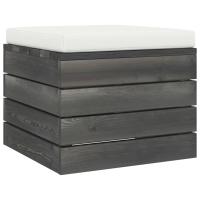 vidaXL Otomanas de palets de jardín 2 pzas cojines madera maciza pino - details 3