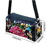 Bolso De Hombro Retro Para Mujer Yogodlns Con Bordado Floral Multicolor Estilo Bohemio Étnico Monedero Pequeño De Lona - details 10