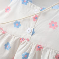 Vestido De Verano Para Niñas 2 Piezas Conjunto Nuevo Con Bolso Floral Decorativo Cuello Redondo Algodón Cómodo Largo Rodilla Casual - details 9