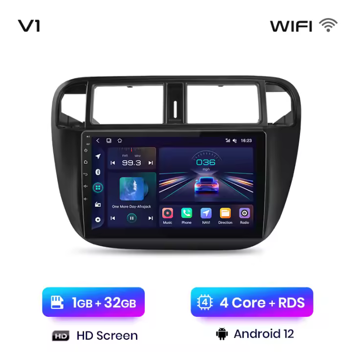 Junsun Android 13 inalámbrico CarPlay Android Auto Radio para Honda Civic 1996-2001  coche Multimedia navegación GPS autorradio - 1