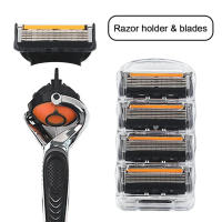 Afeitadora Manual De 5 Capas De Alta Calidad Con 4 Cabezas Reemplazables Cuchilla Universal Para Hombres Mango Y Cabeza Incluidos - details 1