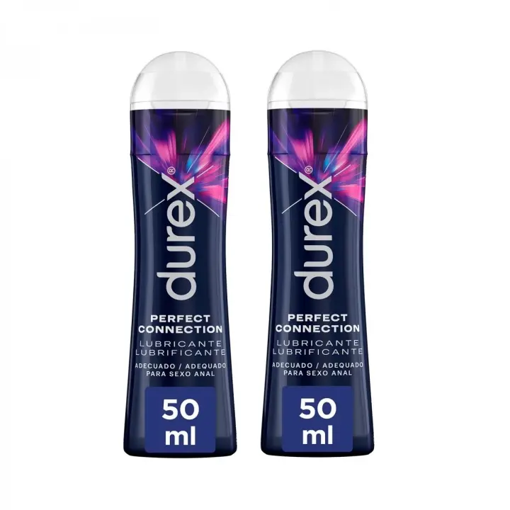Durex - Lote Set 2x Lubricante Perfect Connection Base Silicona - 2x 50 ml, Sexo Anal, Larga Duración - 1