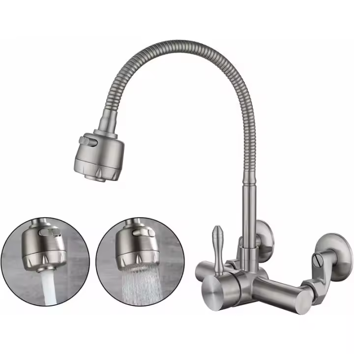 Grifo de Cocina Grifo montado en la comparación, material de Maple inoxidable 304 de grado alimenticio, orificios de montaje de Grifo de cocina giratorio de 360 ° 6,3 CM-24 CM - 1