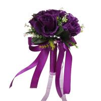 Bouquet De Novia Artificial De Rosa Silken En Blanco Y Champán Para Damas De Honor Y Fiesta De Boda Decoración De Hogar - details 21
