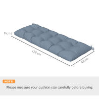Outsunny Cojín para Banco 128x48x8 cm Colchón de Banco de Jardín con 2 Cordones de Fijación Impermeable y Protección UV 50+ para Columpio de Jardín Terraza Crema - details 2