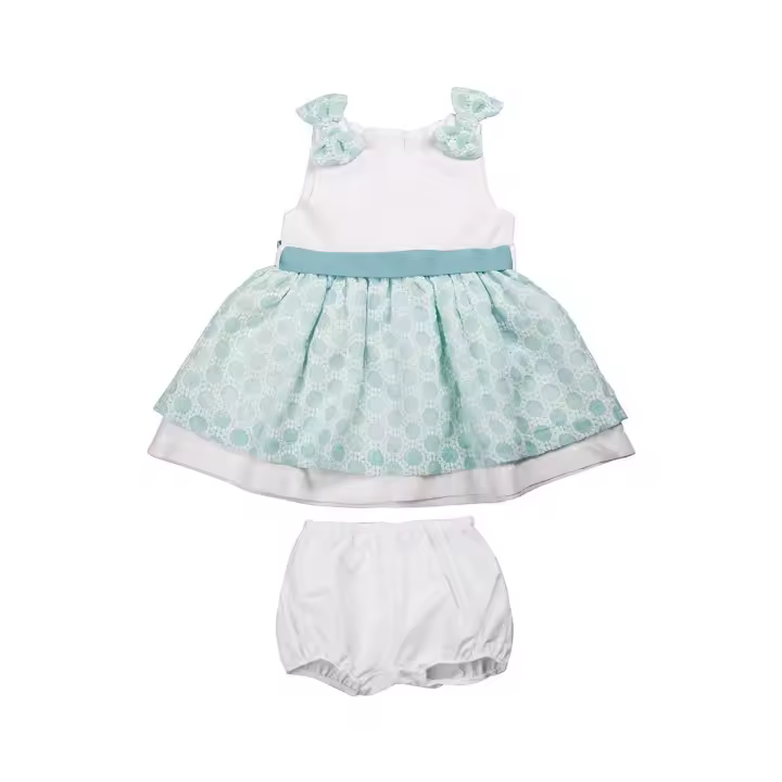 Vestido de Lona de Algodón con inserciones de Textil Y - 1