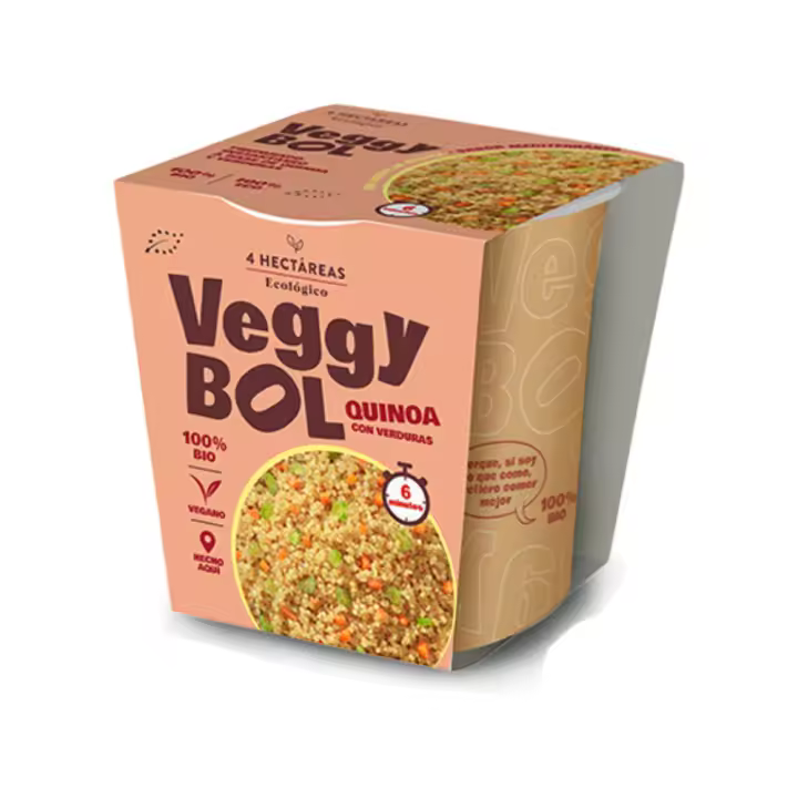 Veggy Bol Quinoa con Hortalizas 55g 4 Hectareas – Ecológica, Nutritiva y Lista en Minutos - 1