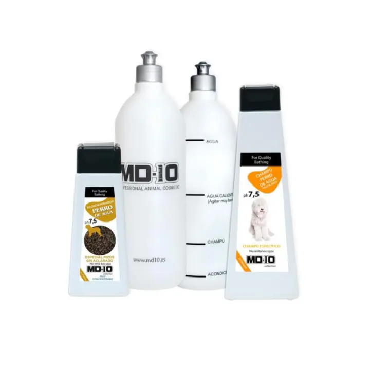 Pack Productos para Perros de Agua Pelo Blanco - Champú para Perros, Acondicionador para Perros y 2 Botellas Mezcladoras - Vegano y Biodegradable - Fabricado en España - MD-10 COLLECTION - 1