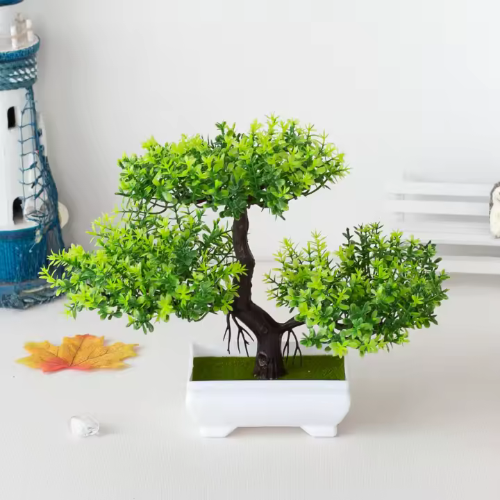 Arbusto Artificial De Bonsái Pequeño Con Flores Ornamento De Maceta Planta Falsa Para Decoración De Habitaciones Hoteles Y Salones Jardín - 1